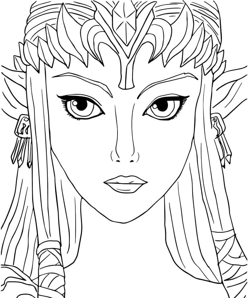Visage de Zelda coloring page