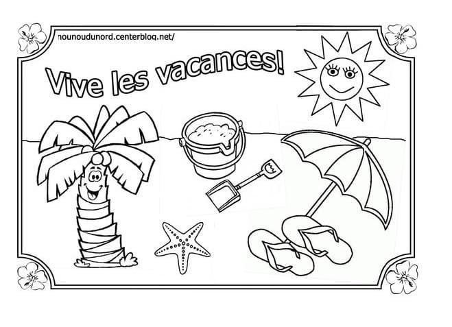 Vive les Vacances coloring page