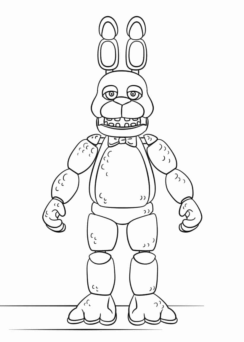 Coloriage Withered Bonnie de FNAF