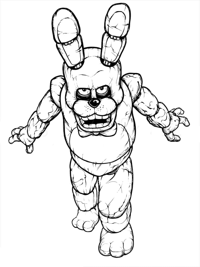 Coloriage Withered Bonnie FNAF