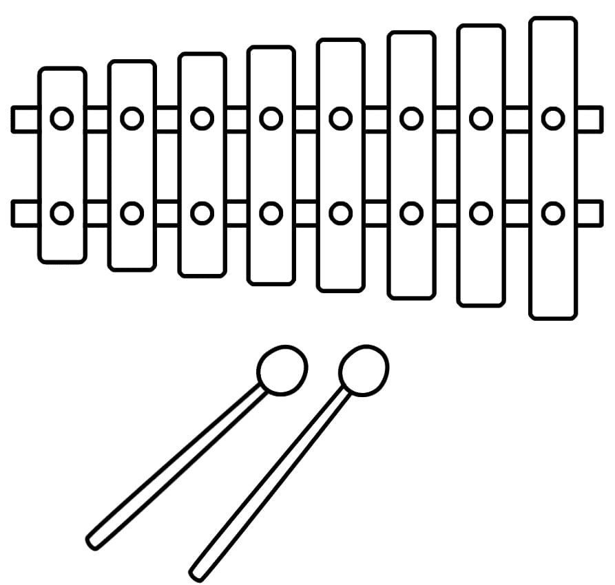 Xylophone Facile coloring page