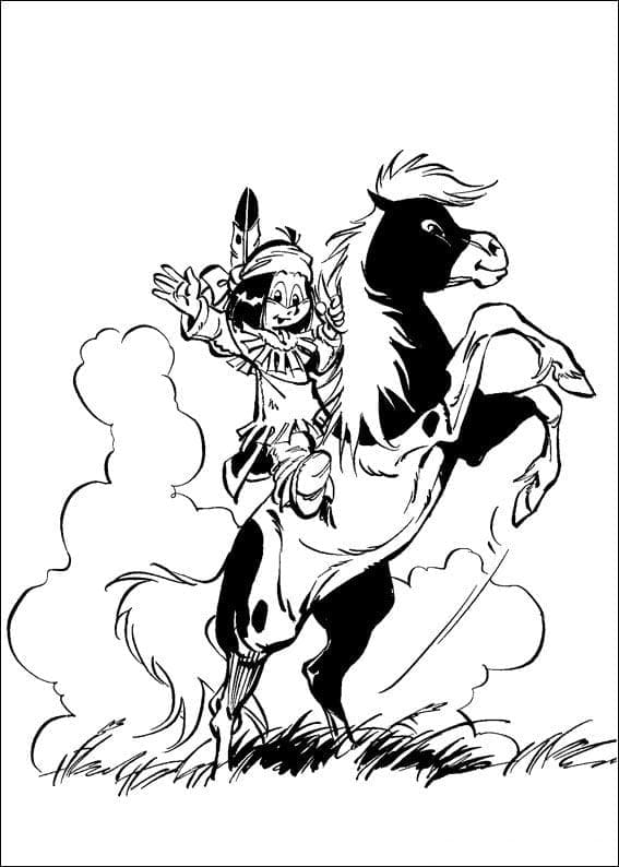 Yakari Monte à Cheval coloring page