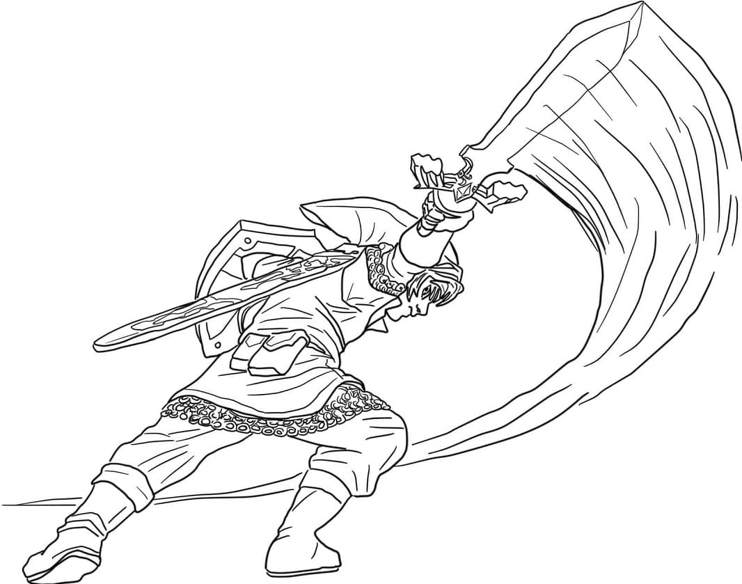 Zelda avec Épée coloring page