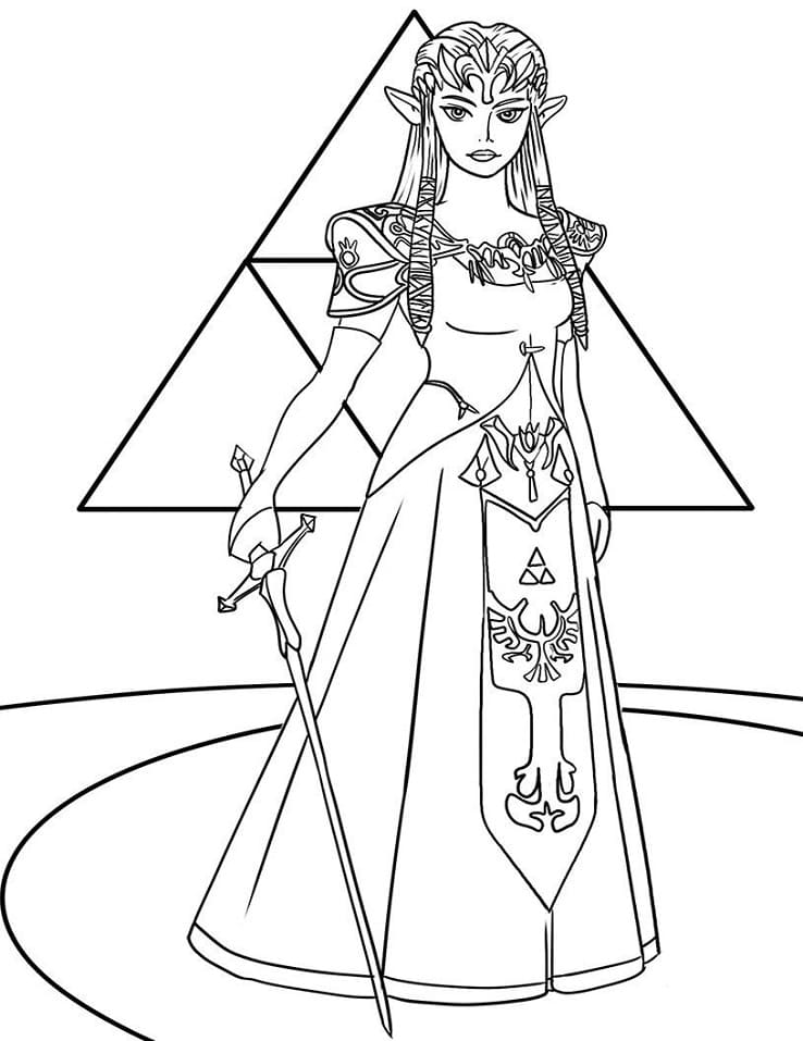 Zelda avec l’Épée coloring page