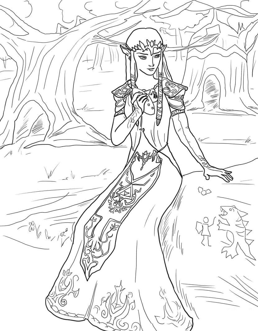 Zelda dans la Forêt coloring page
