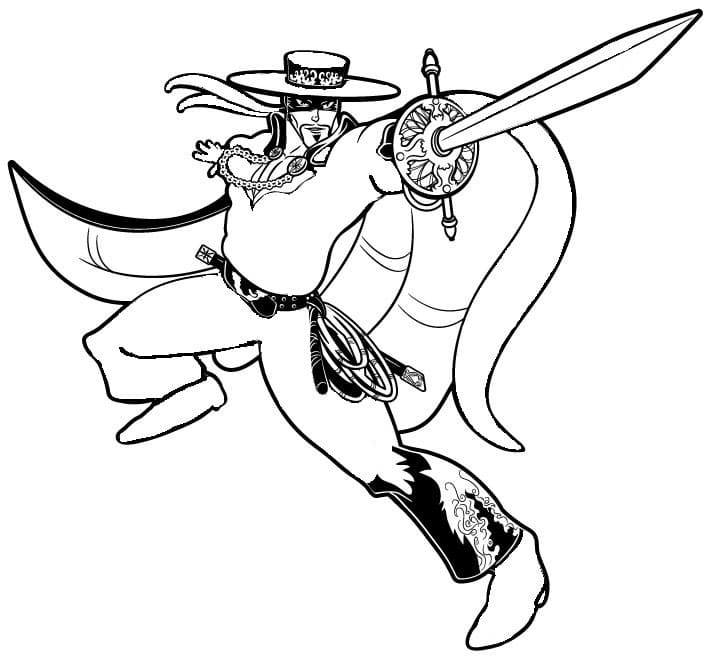 Coloriage Zorro avec l'épée