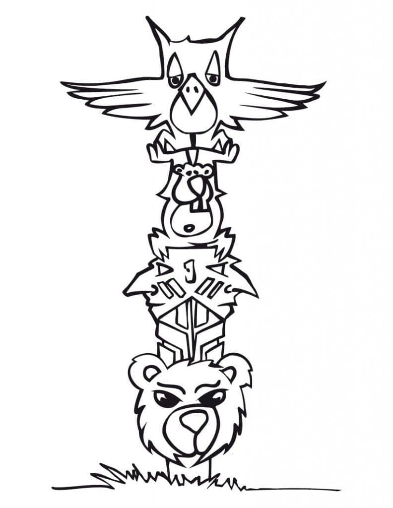 Coloriage Animaux Totem