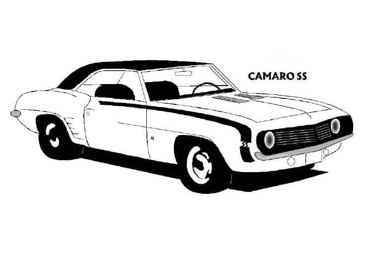 Coloriage 1969 Chevrolet Camaro SS