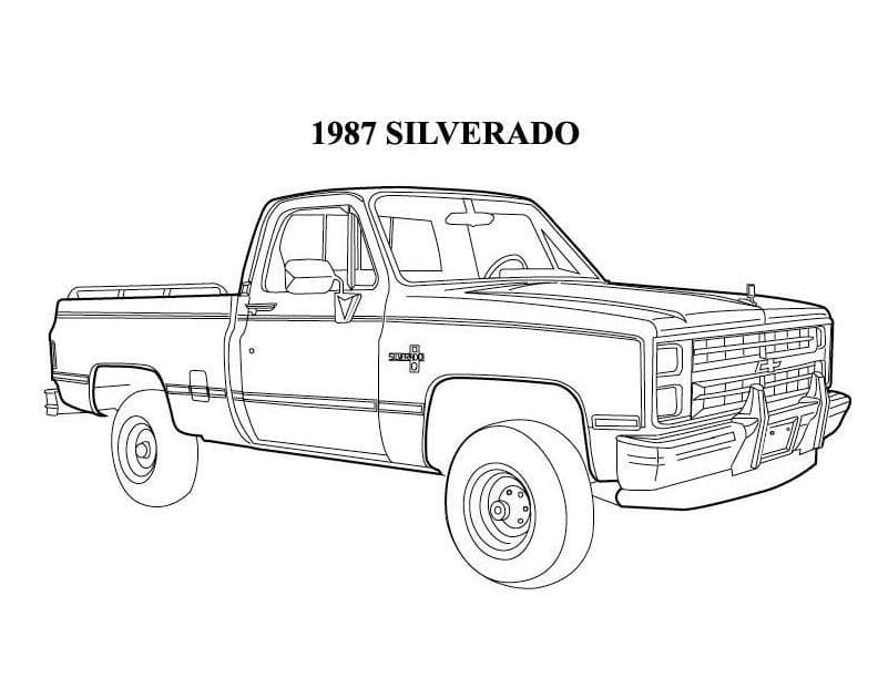 1987 Chevrolet Silverado coloring page