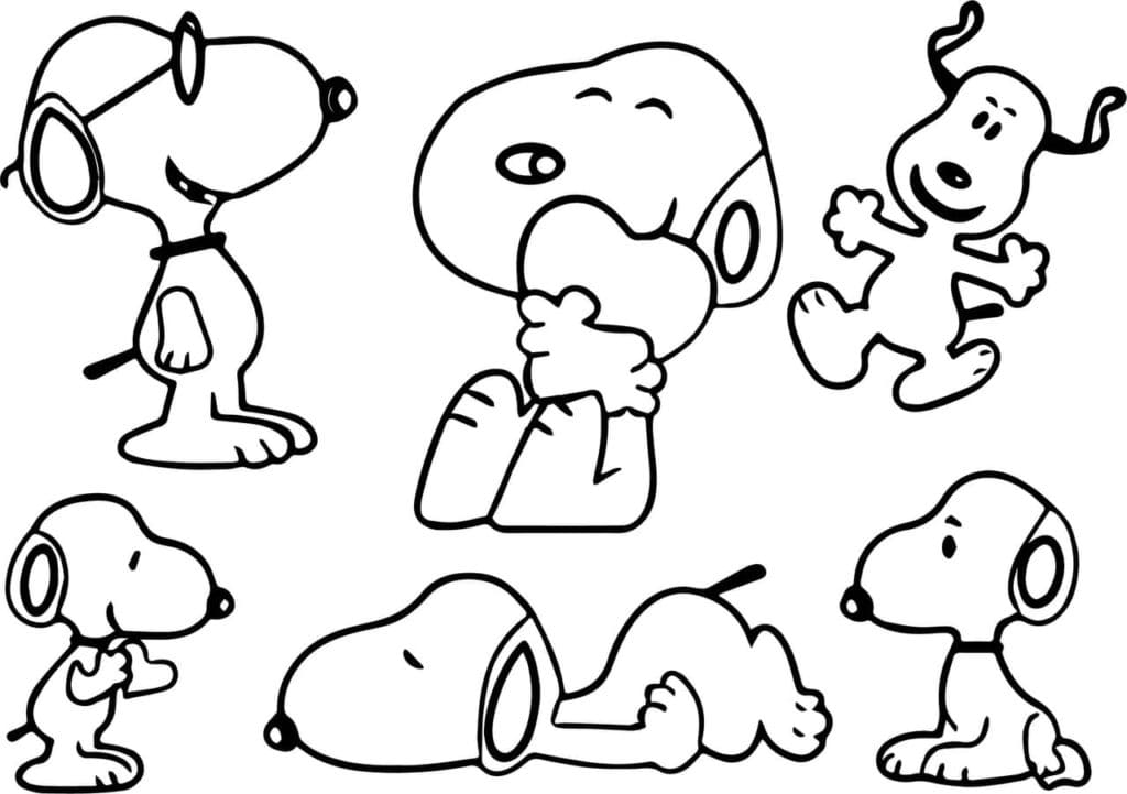 Adorable Snoopy coloring page