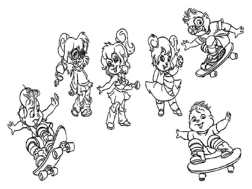 Alvin et les Chipmunks 1 coloring page