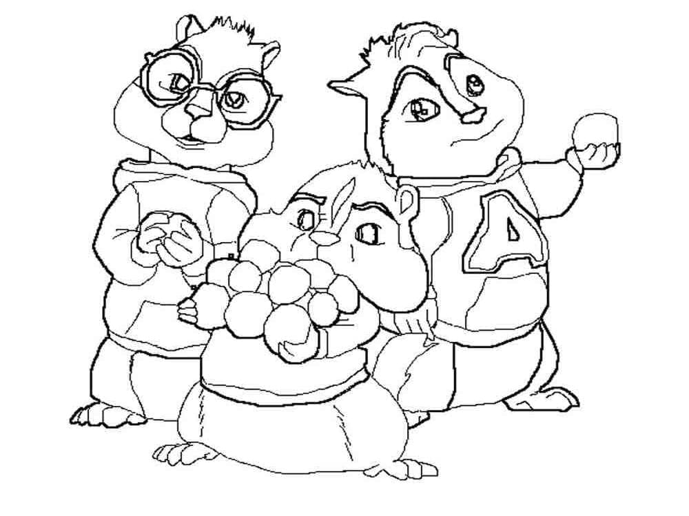 Alvin et les Chipmunks Pour Enfants coloring page