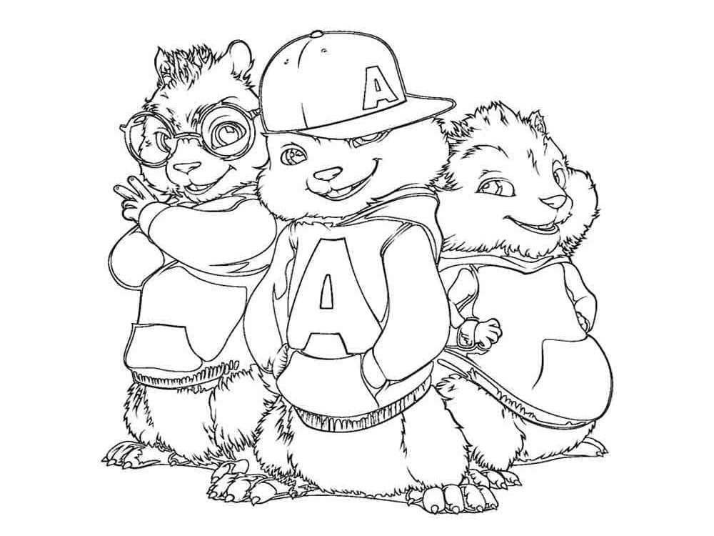 Alvin, Simon et Théodore coloring page