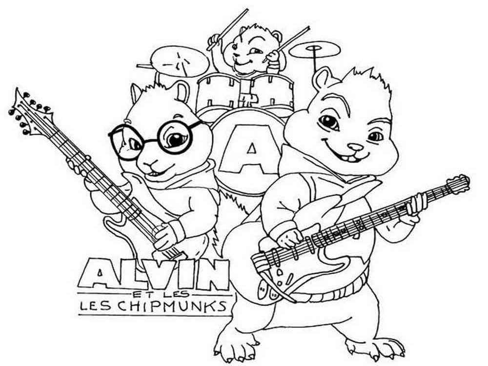 Alvin, Théodore et Simon coloring page
