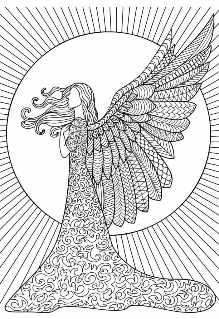 Ange Antistress coloring page