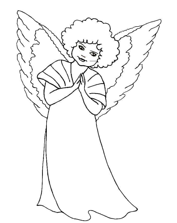Ange Heureuse coloring page