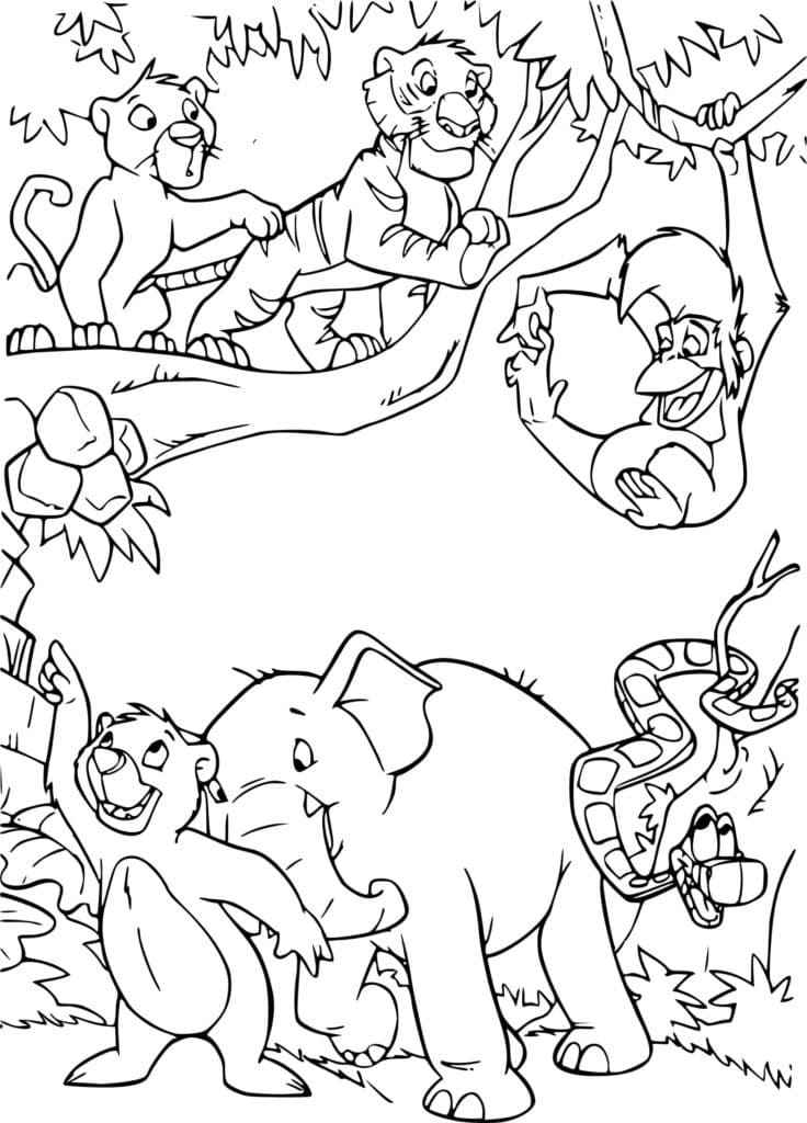 Animaux de Le Livre de la Jungle coloring page