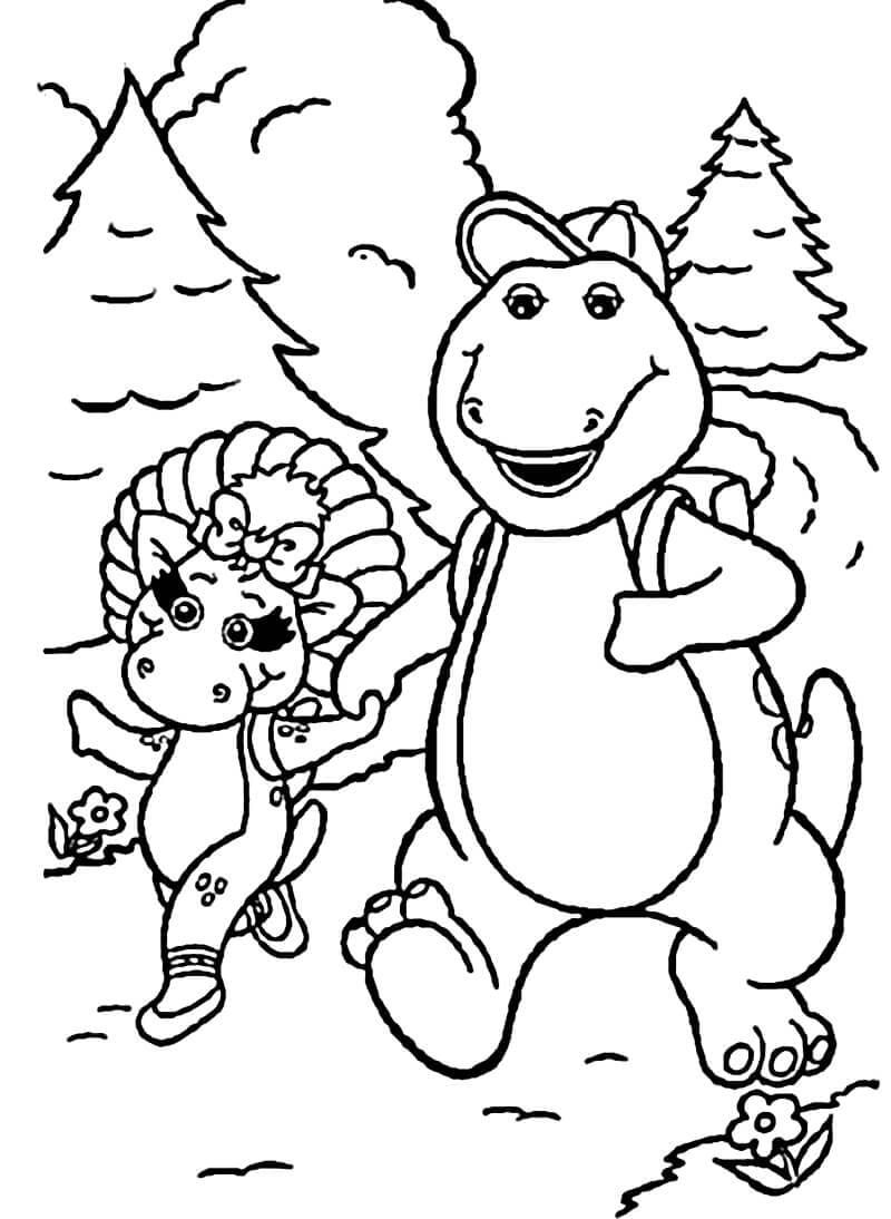 Baby Bop et Barney coloring page