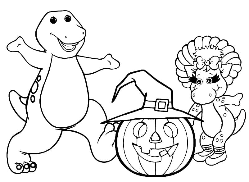 Barney à Halloween coloring page