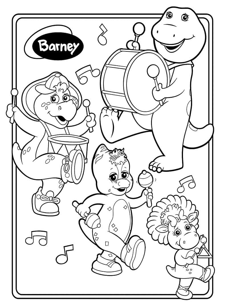 Barney avec des Amis coloring page