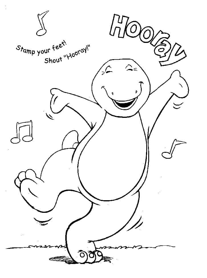 Barney Dansant coloring page