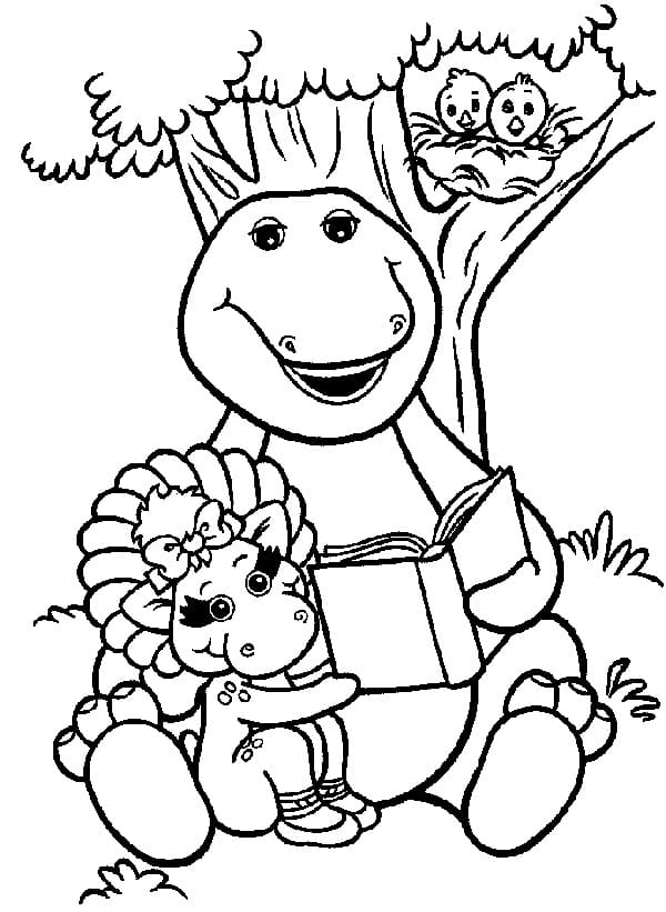Barney et Baby Bop coloring page