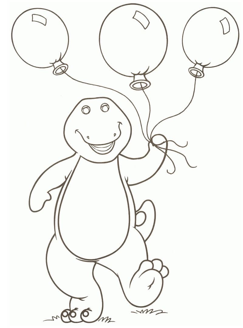 Barney et les Ballons coloring page