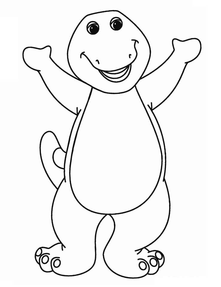 Barney Souriant coloring page