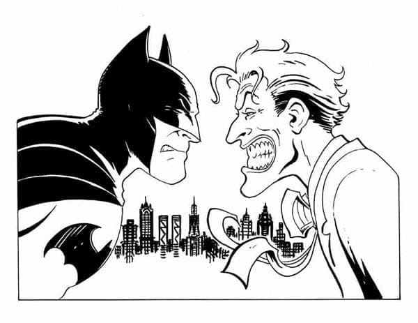 Coloriage Batman avec Joker
