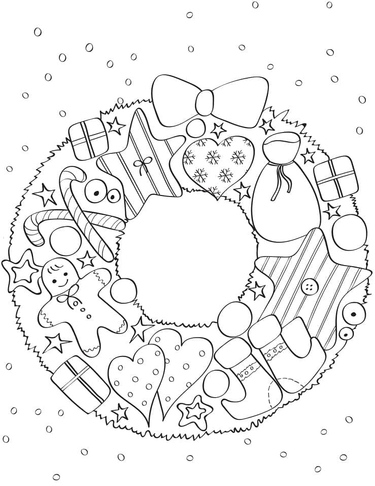 Belle Couronne de Noël coloring page