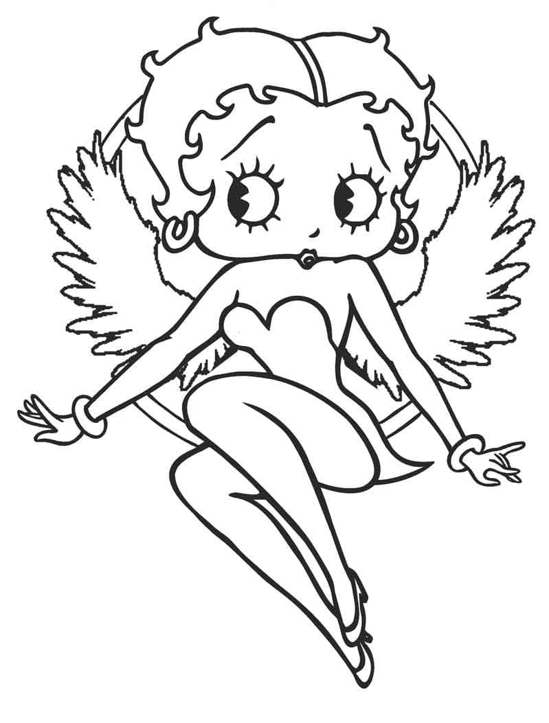 Coloriage Betty Boop avec Ailes