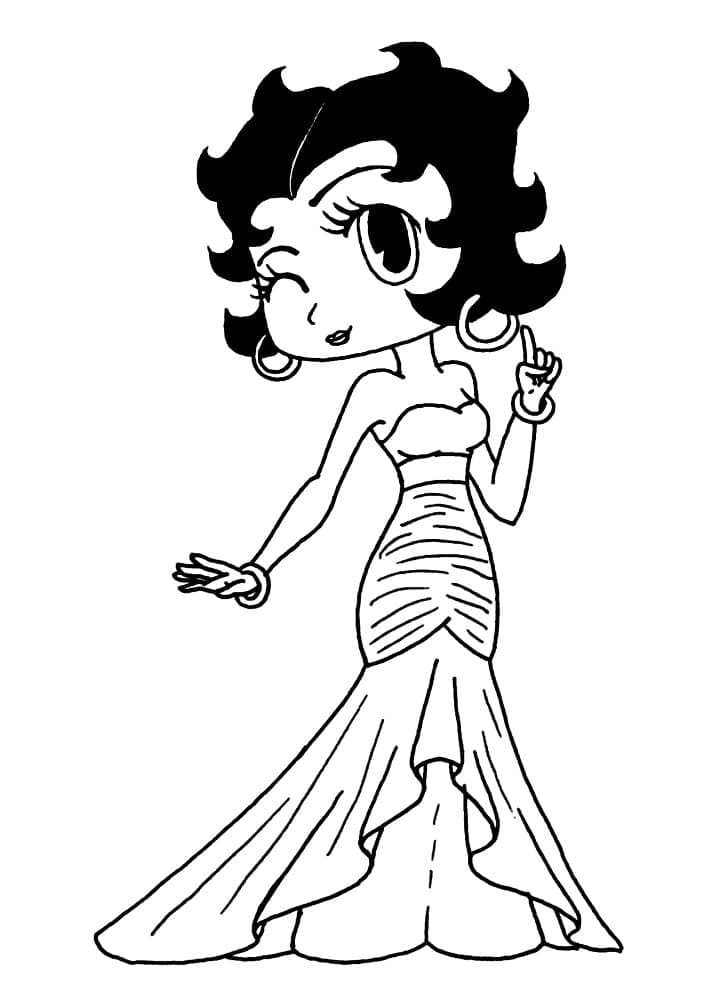Coloriage Betty Boop Heureuse