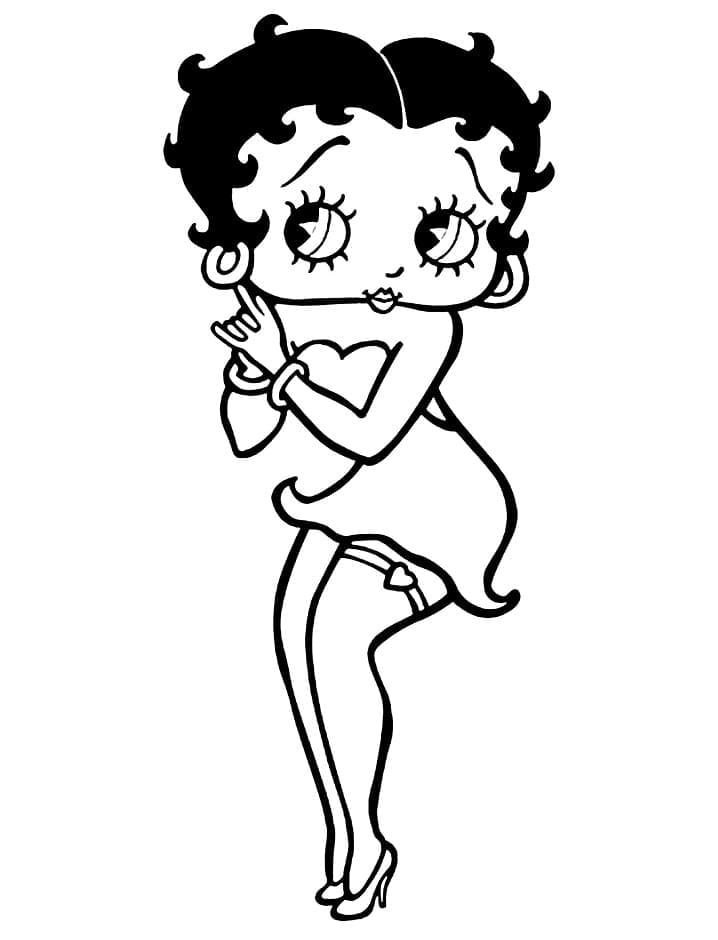 Coloriage Betty Boop Souriante - télécharger et imprimer gratuit sur ...