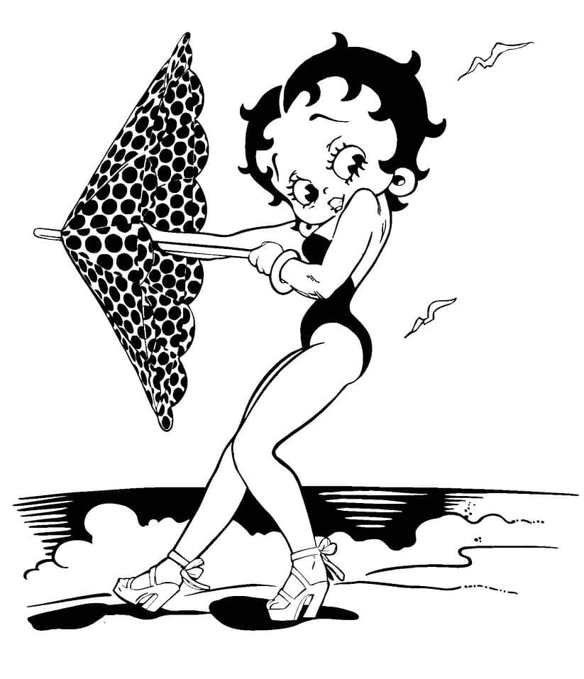 Betty Boop Sur la Plage coloring page