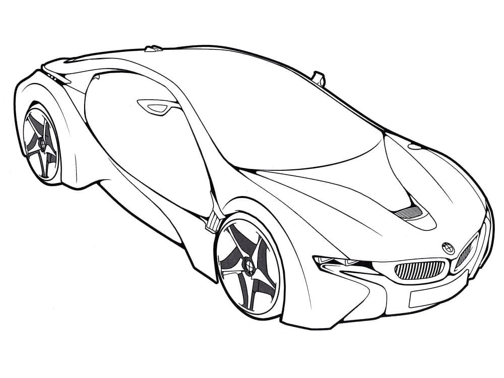 BMW I8 coloring page