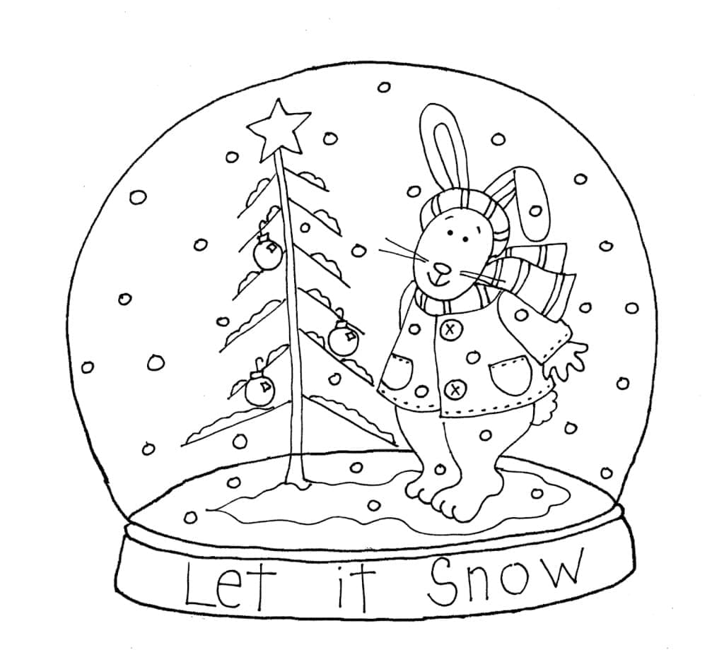 Boule à Neige avec Lapin coloring page