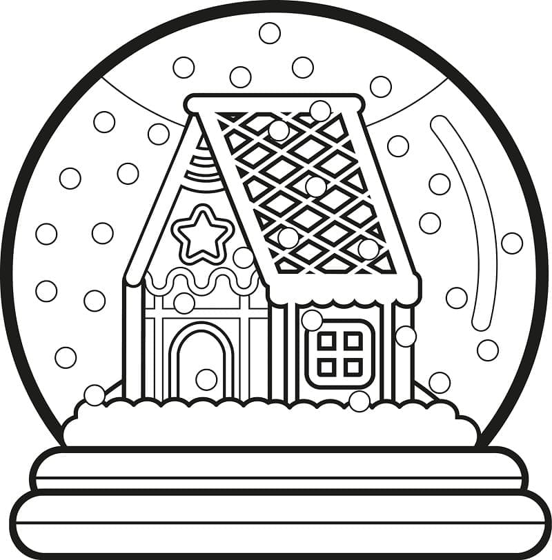 Boule à Neige avec Une Maison coloring page