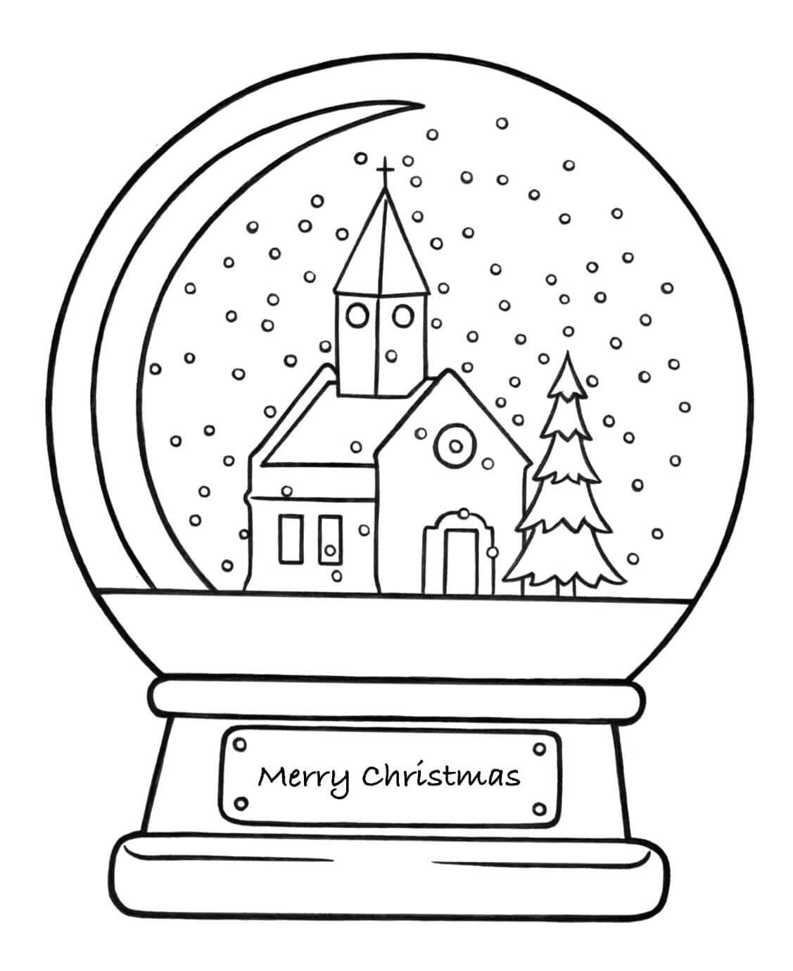 Boule à Neige pour Noël coloring page