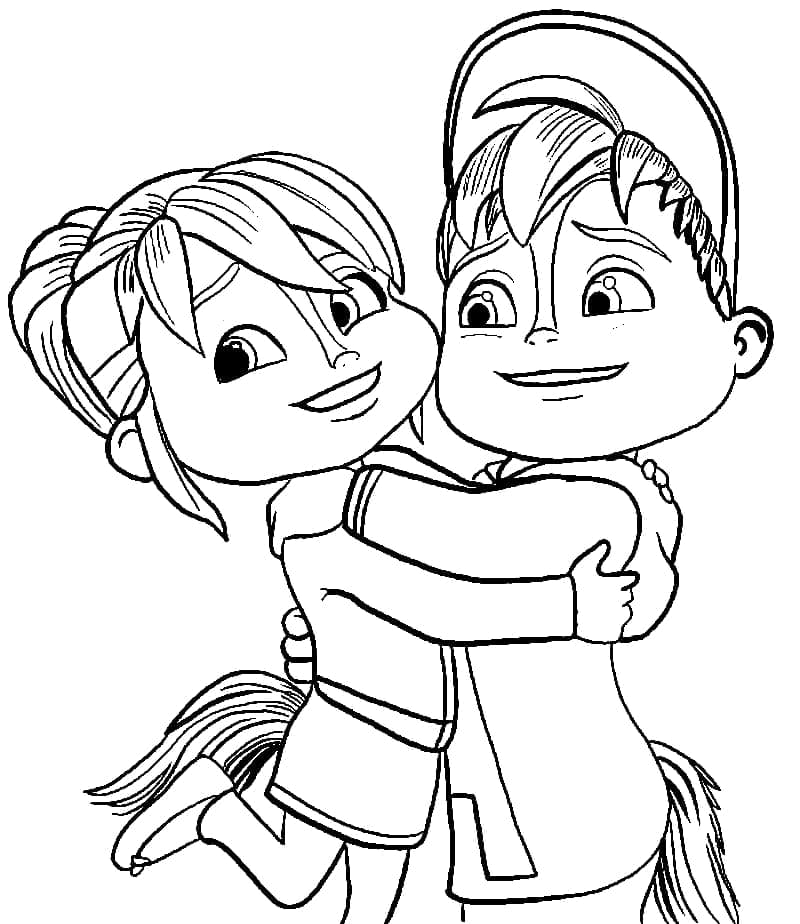 Brittany et Alvin coloring page