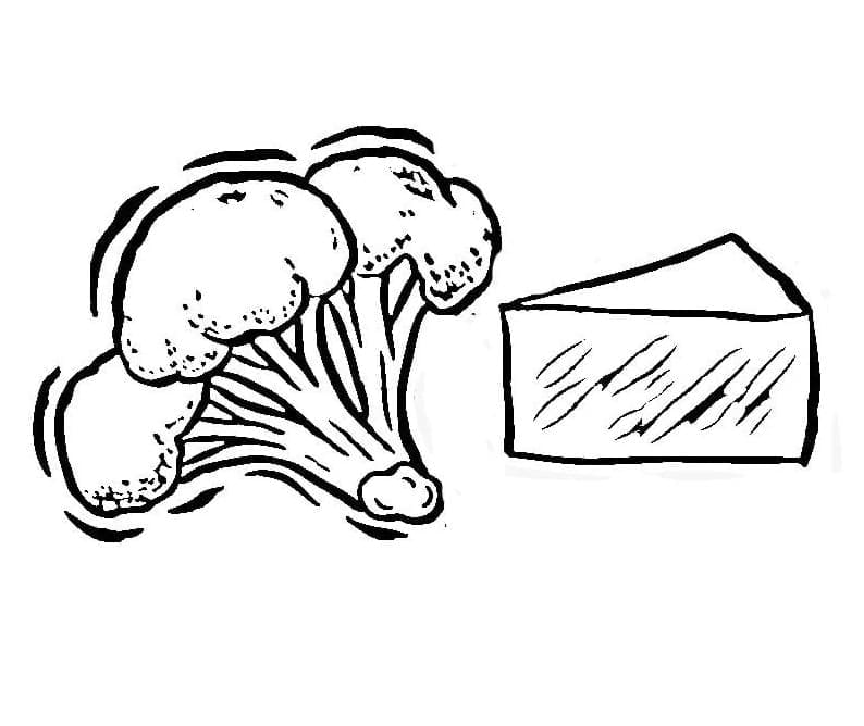 Brocoli et Fromage coloring page