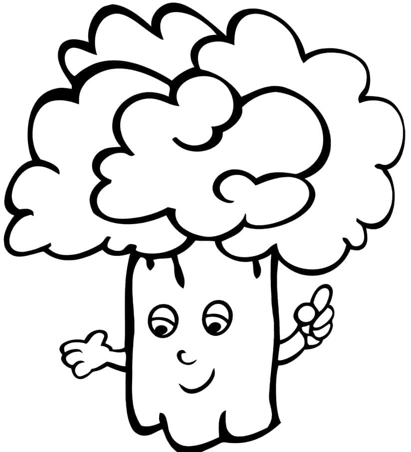 Brocoli Souriant coloring page