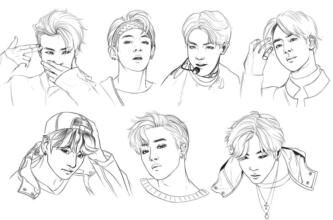 BTS 14 coloring page