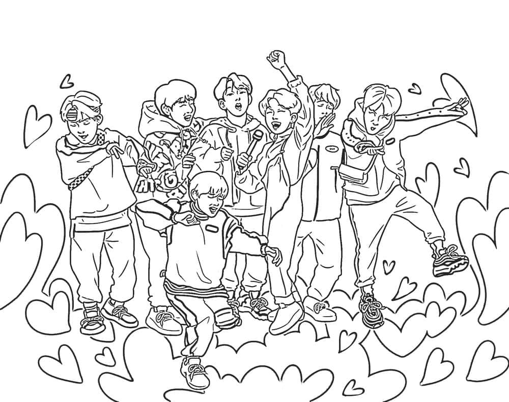 BTS 15 coloring page