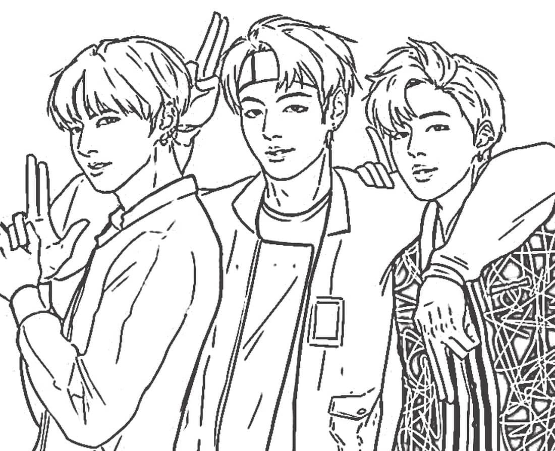 BTS 16 coloring page