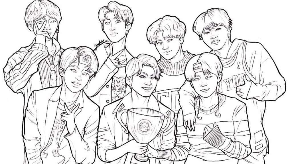 BTS 18 coloring page