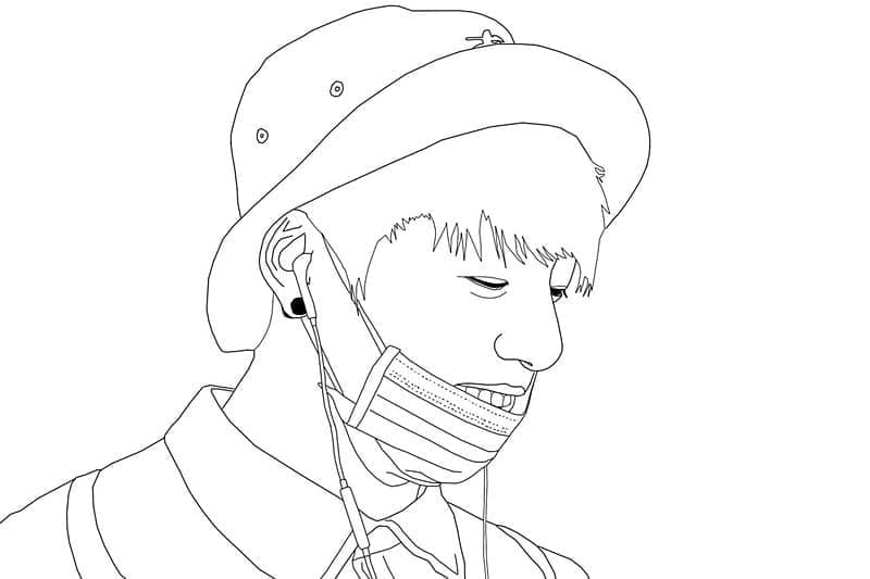 BTS 19 coloring page