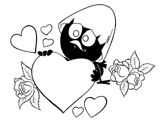 Calimero avec Coeur coloring page