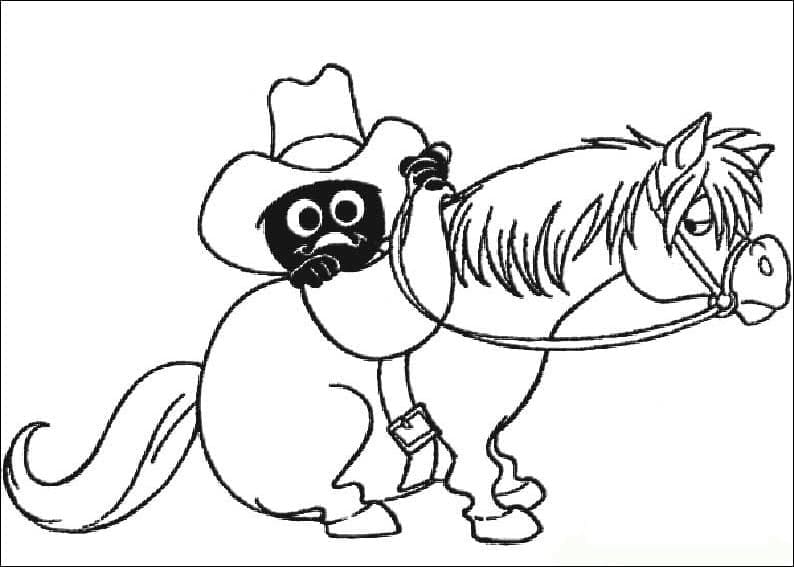 Calimero et Cheval coloring page