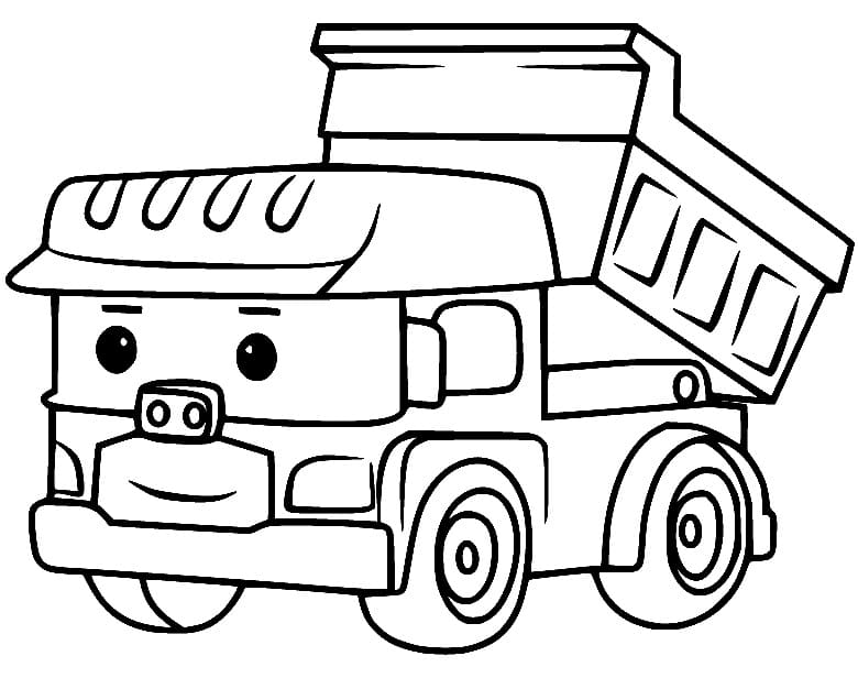 Camion Benne de Dessin Animé coloring page