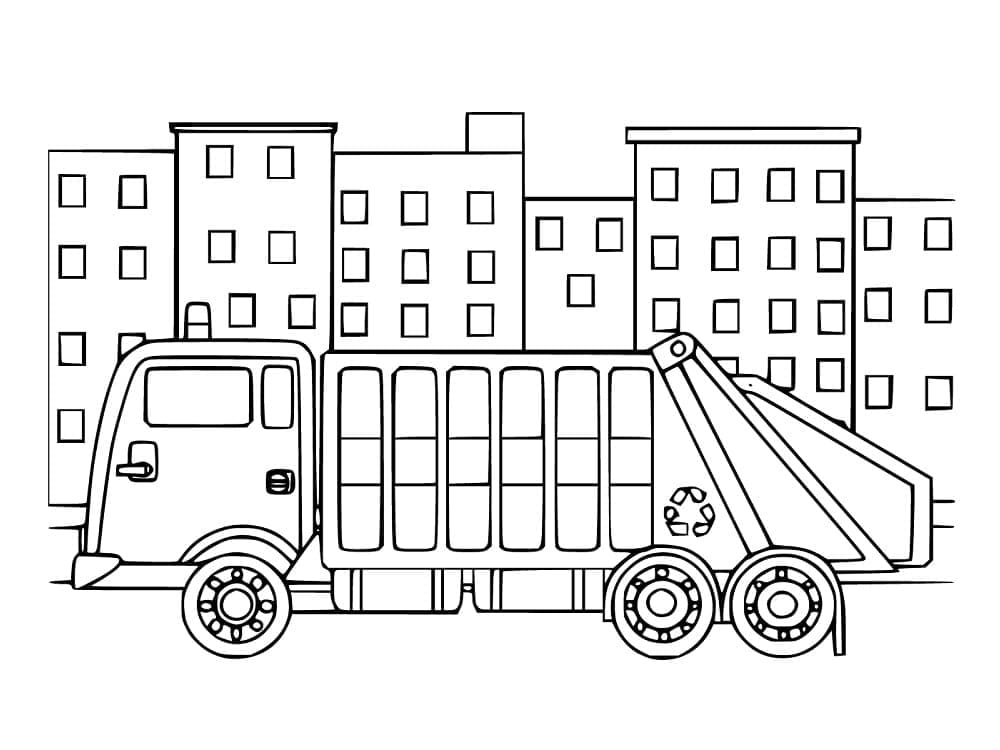 Camion Poubelle dans la Ville coloring page